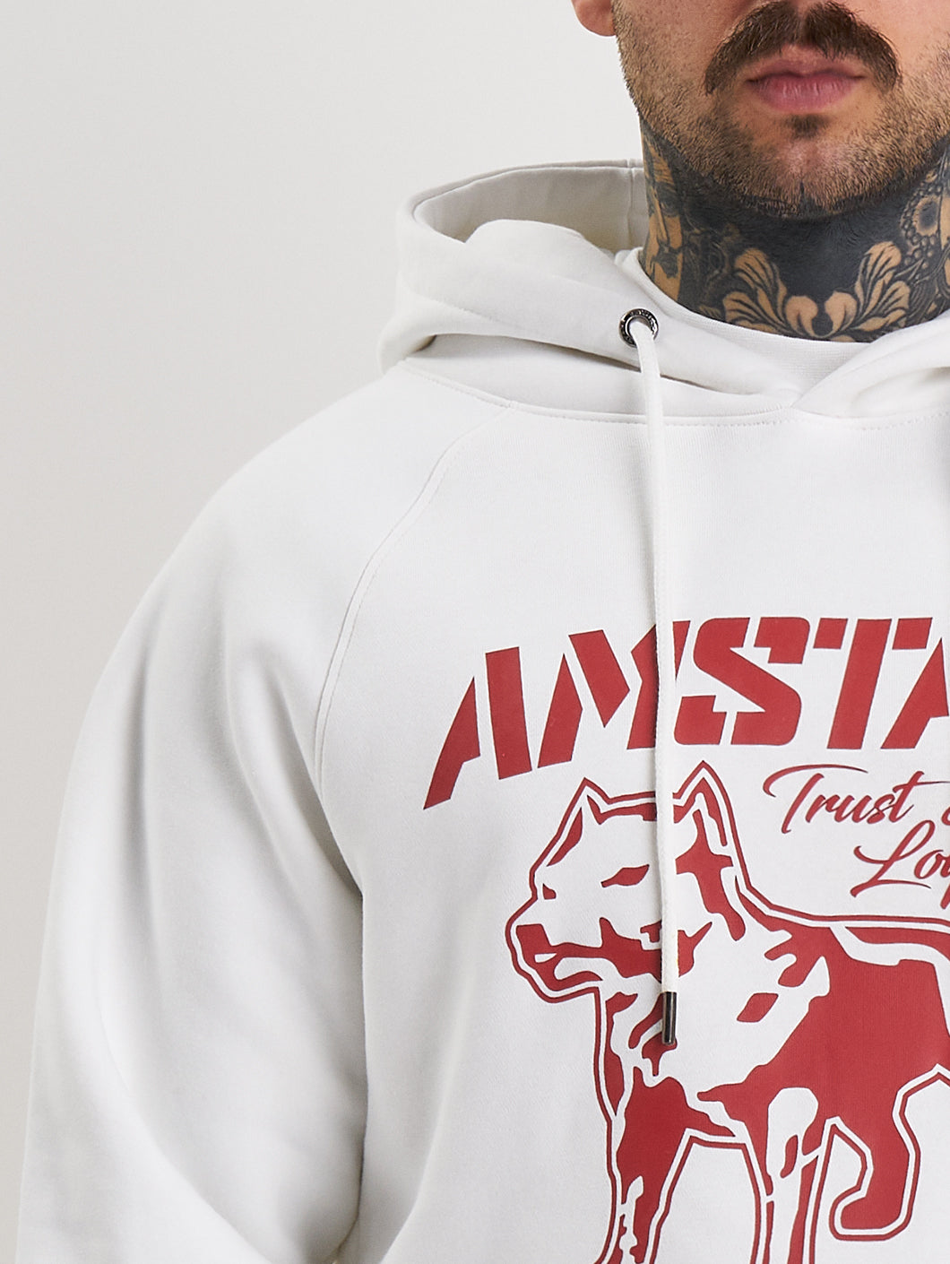 Amstaff Logo 2.0 Hoodie White Red