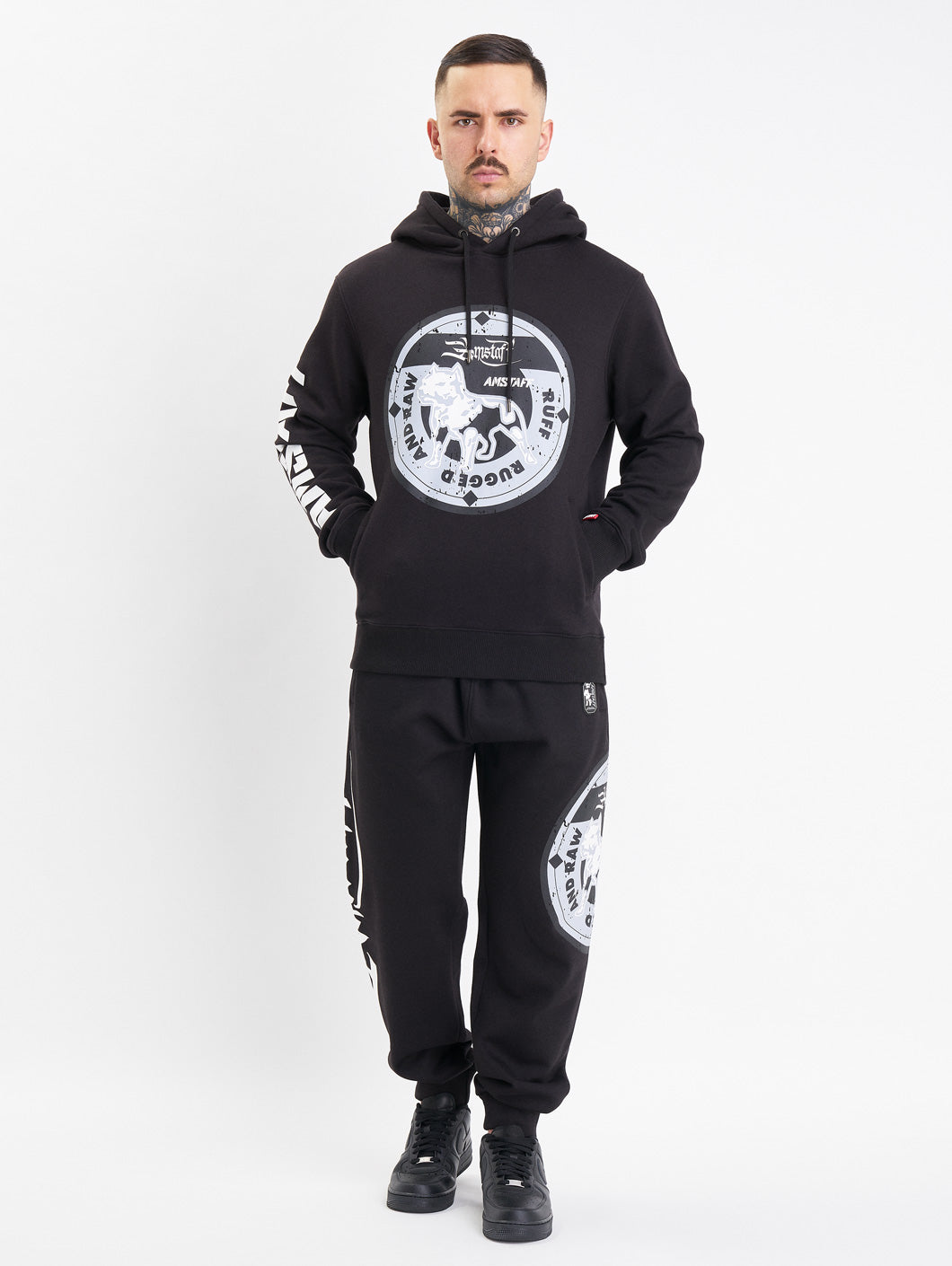 amstaff dyster hoodie black - 1