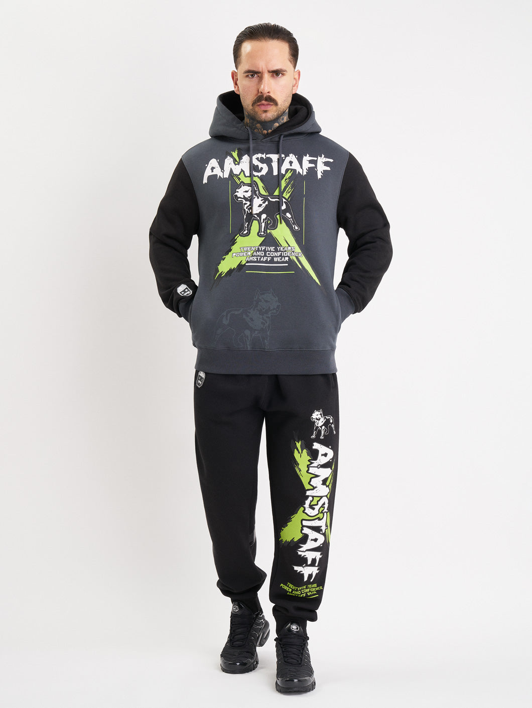 Amstaff Sector Hoodie Grey Black