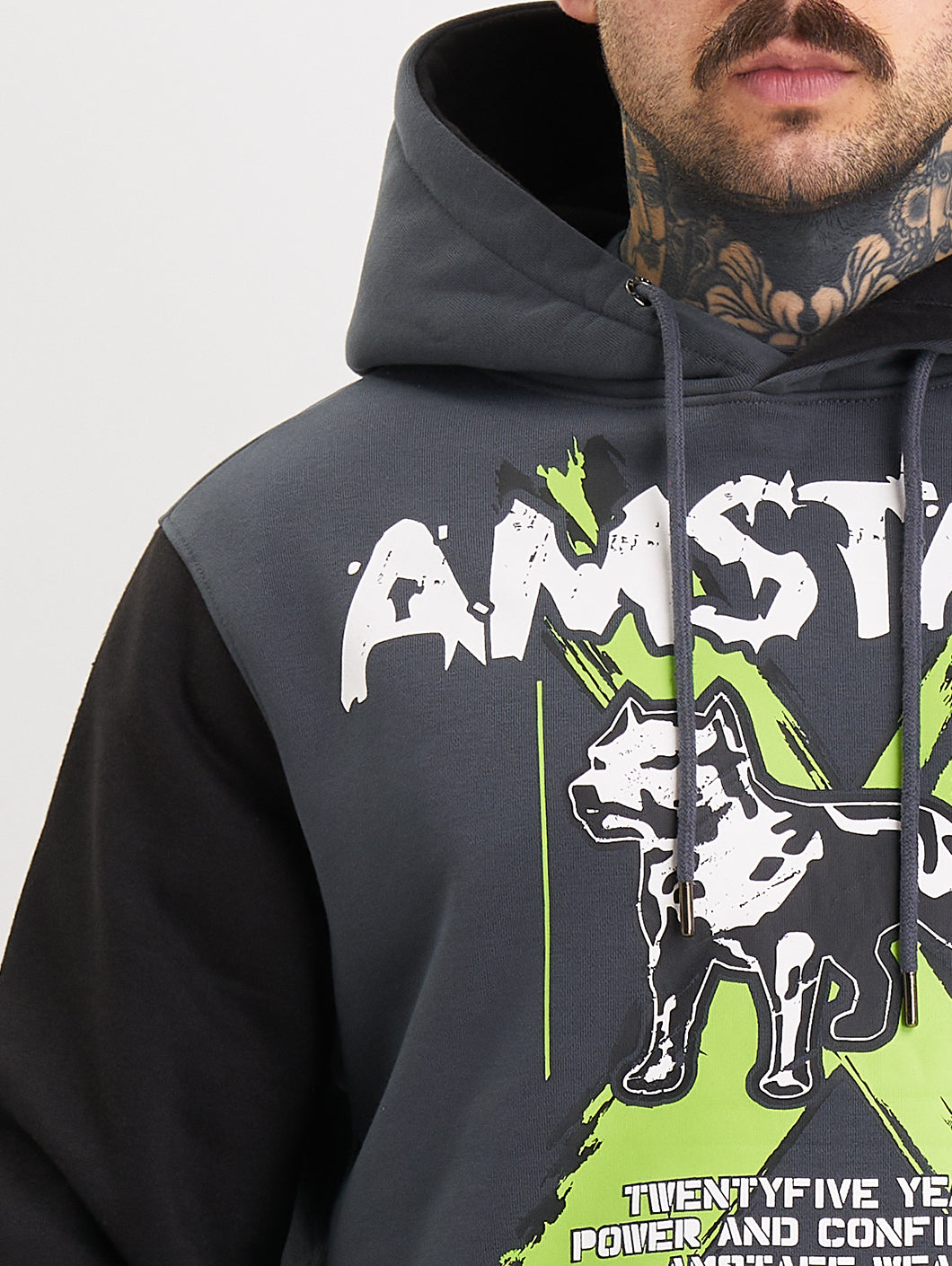 Amstaff Sector Hoodie Grey Black - Amstaff Wear