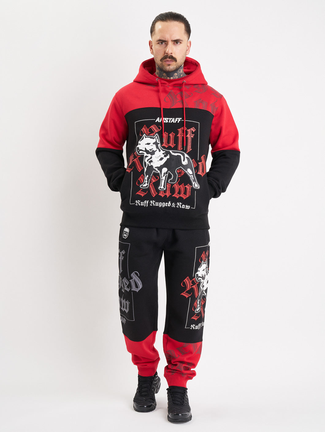 Amstaff Zane Hoodie Red Black