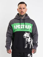 amstaff masho hoodie black grey green - 0