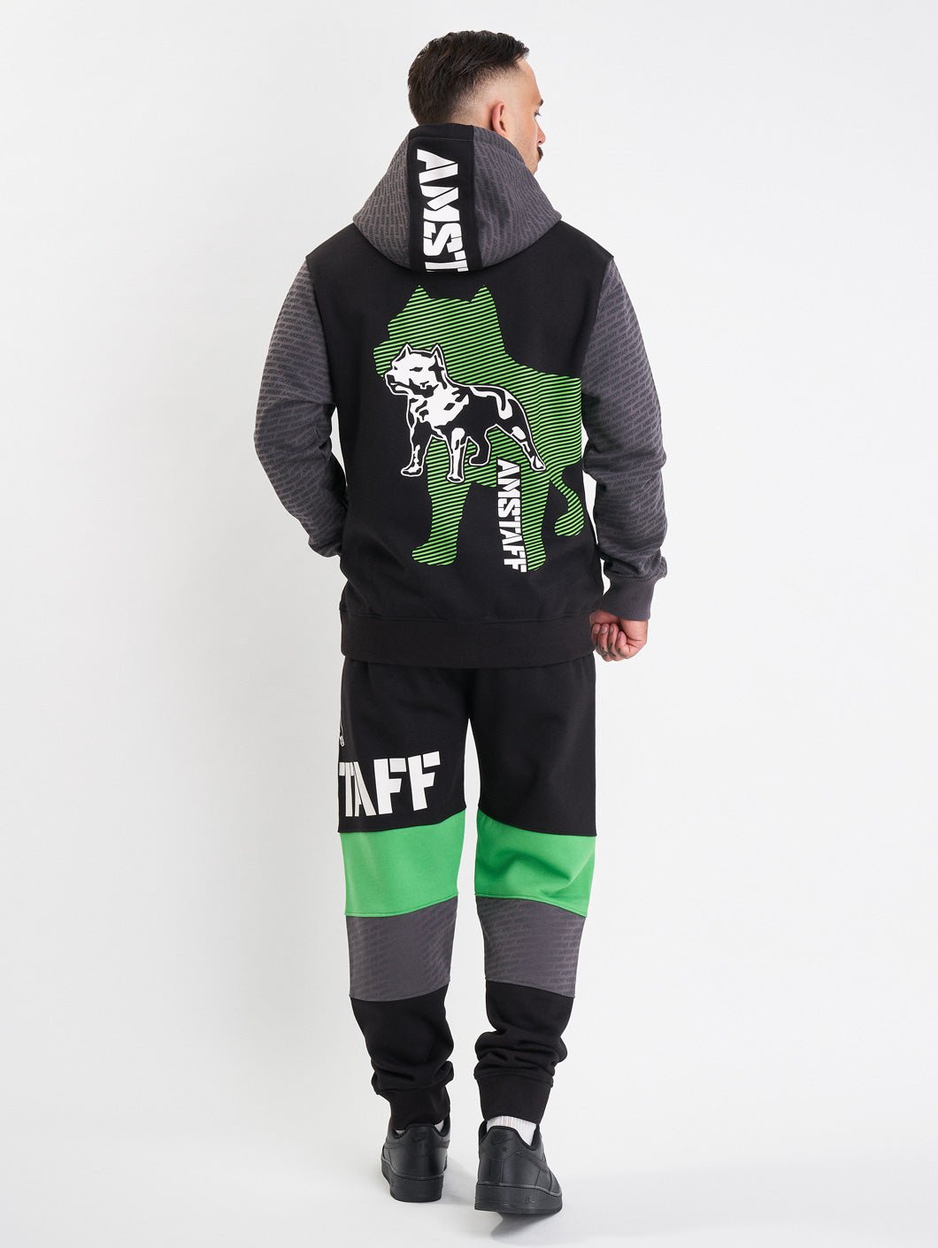 amstaff masho hoodie black grey green - 2