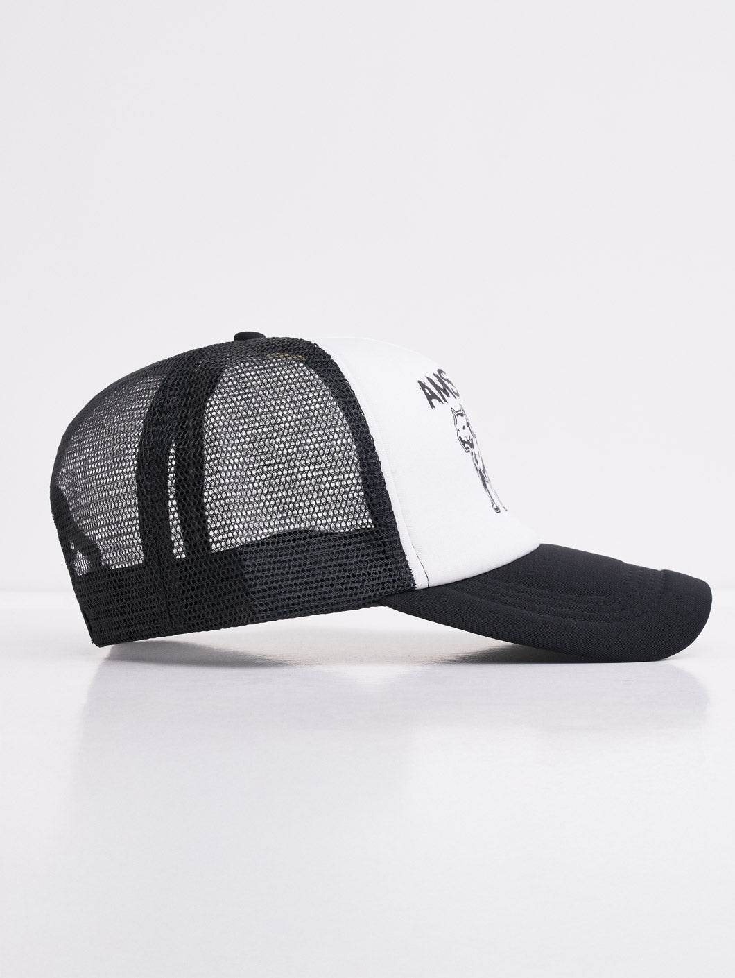 Amstaff Logo Mesh Cap Black White - Amstaff Wear