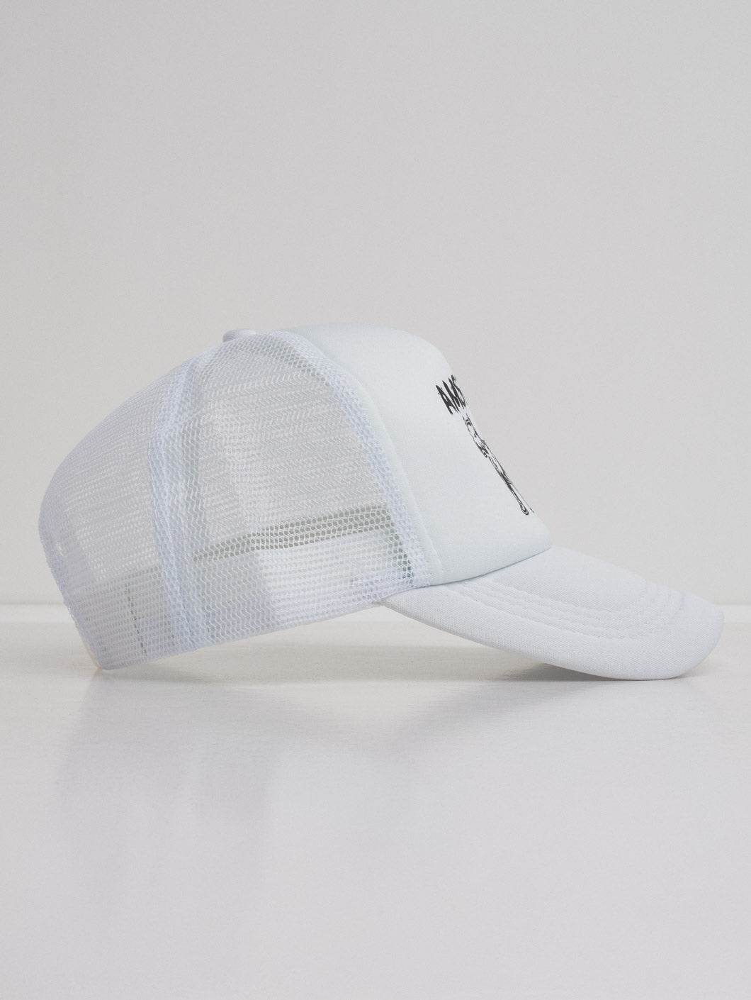 Amstaff Logo Mesh Cap White - Amstaff Wear