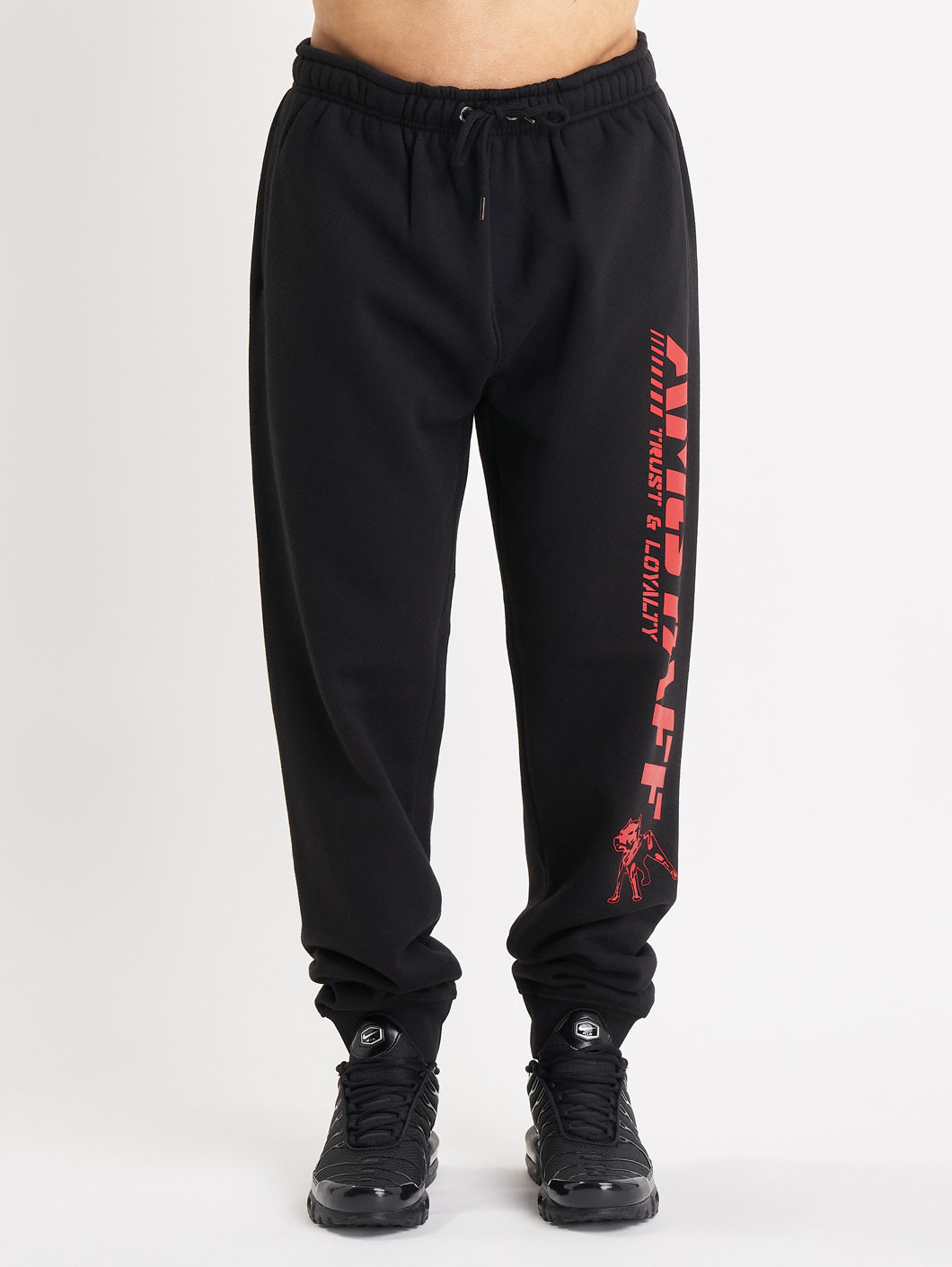 Amstaff Logo 2.0 Sweatpants Black Red - Amstaff Wear