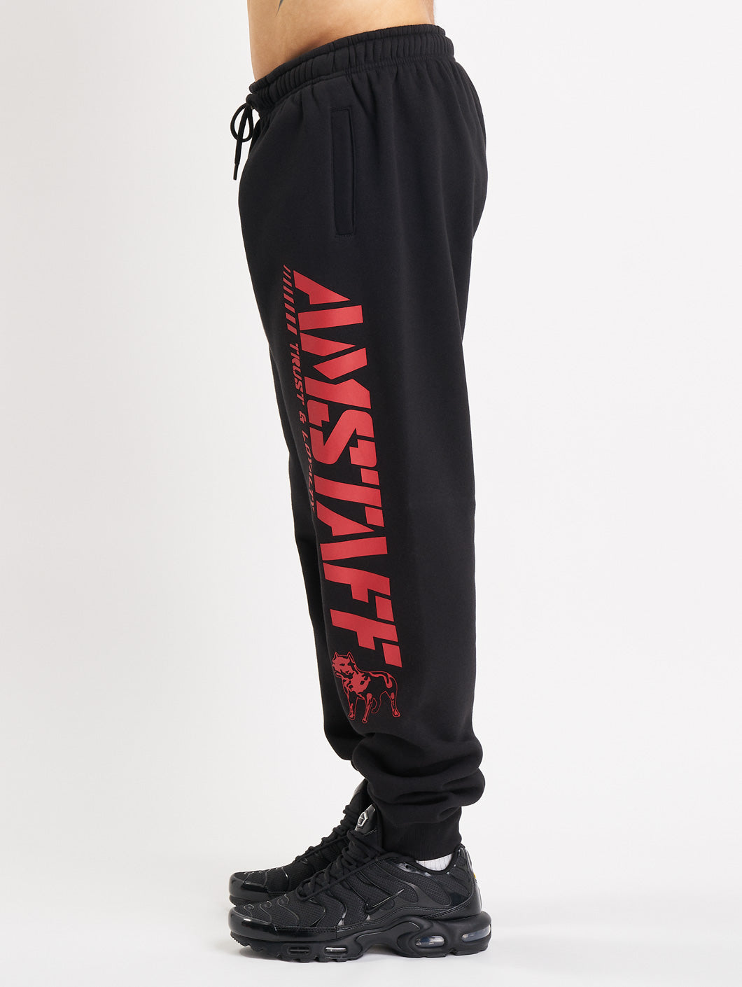 Amstaff Logo 2.0 Sweatpants Black Red - Amstaff Wear