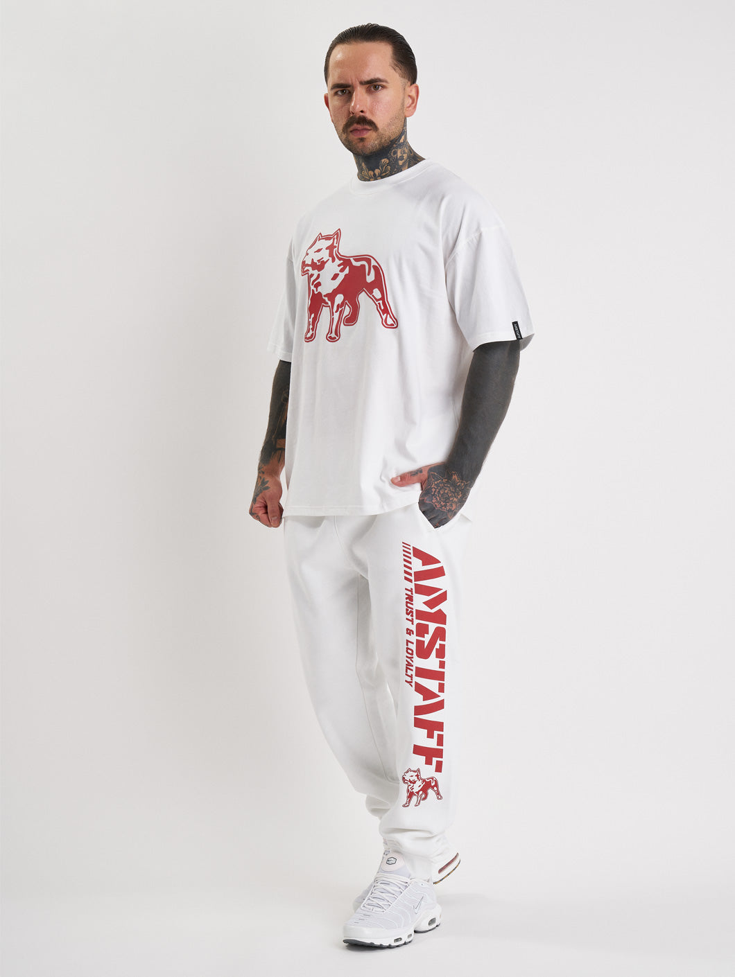 Amstaff Logo 2.0 Sweatpants White Red