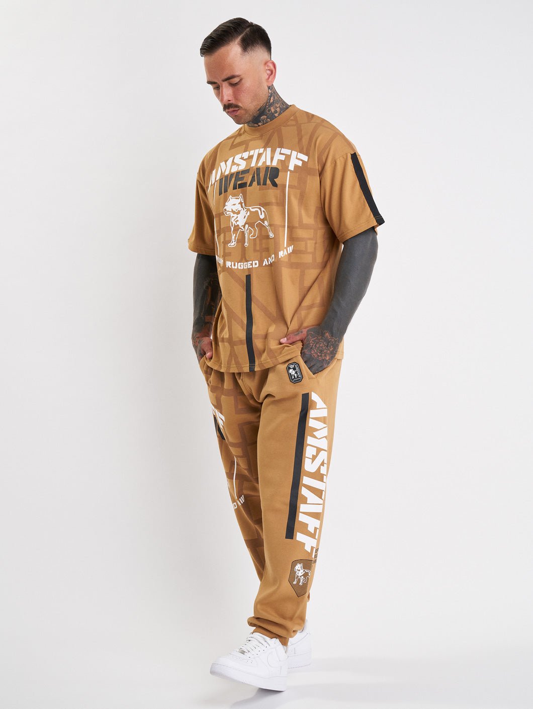 amstaff auron sweatpants beige - 1