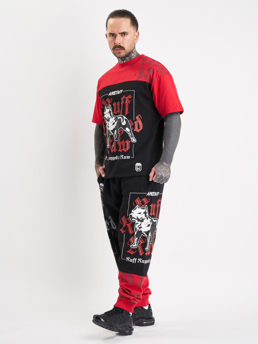 Amstaff Zane Sweatpants Black Red
