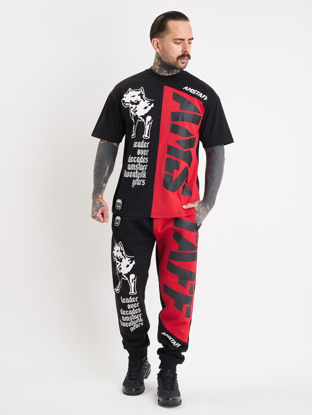 Amstaff Mavor Sweatpants Black Red