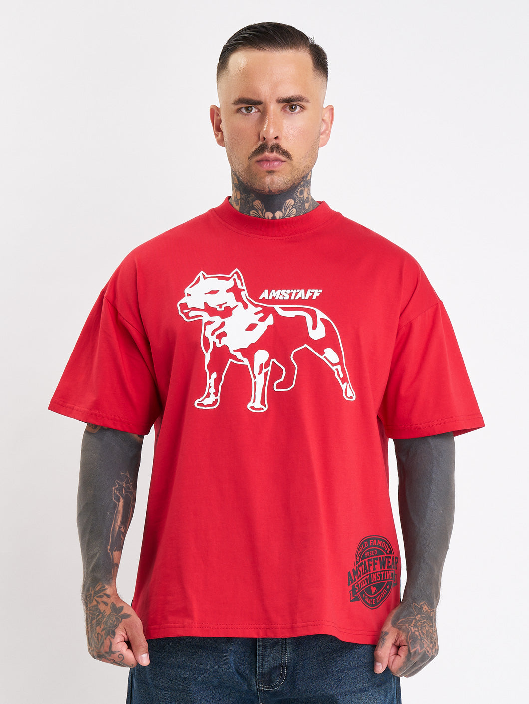 Amstaff Gattos T-Shirt Red - Amstaff Wear