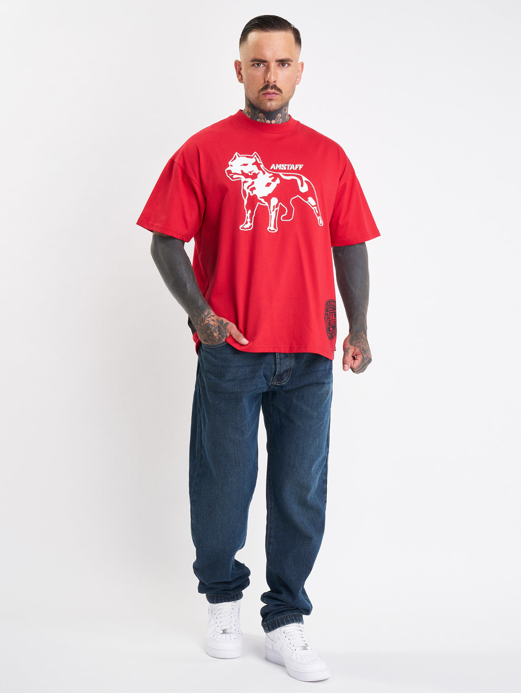 Amstaff Gattos T-Shirt Red - Amstaff Wear