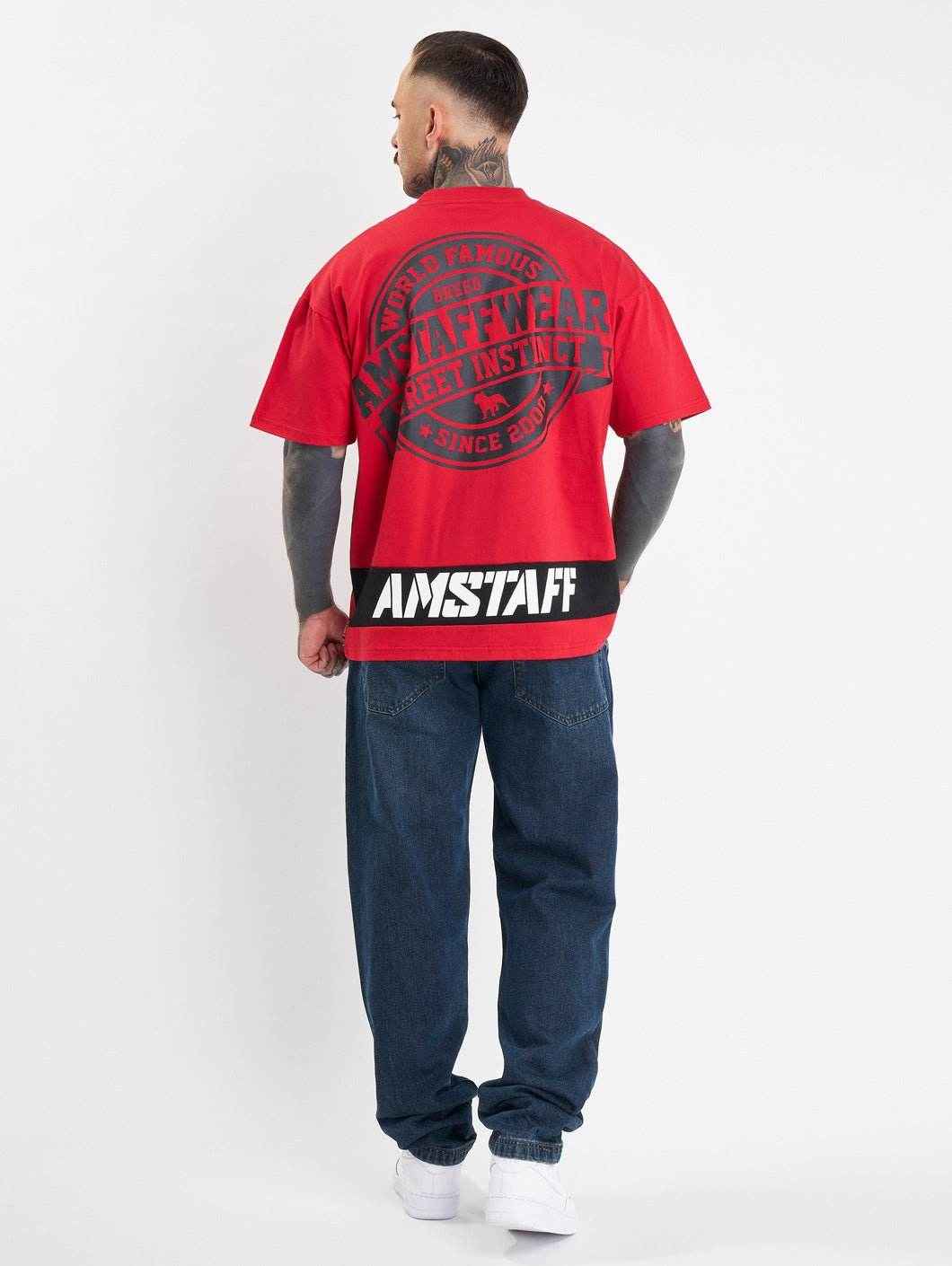 Amstaff Gattos T-Shirt Red - Amstaff Wear