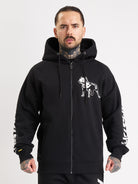 Amstaff Logo 2.0 Ziphoodie Black White - Amstaff Wear