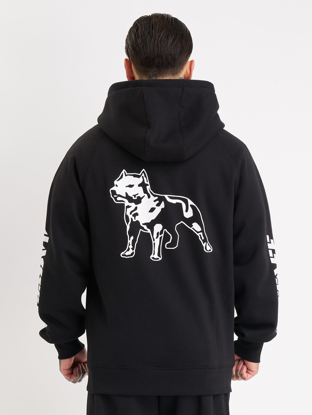 Amstaff Logo 2.0 Ziphoodie Black White - Amstaff Wear