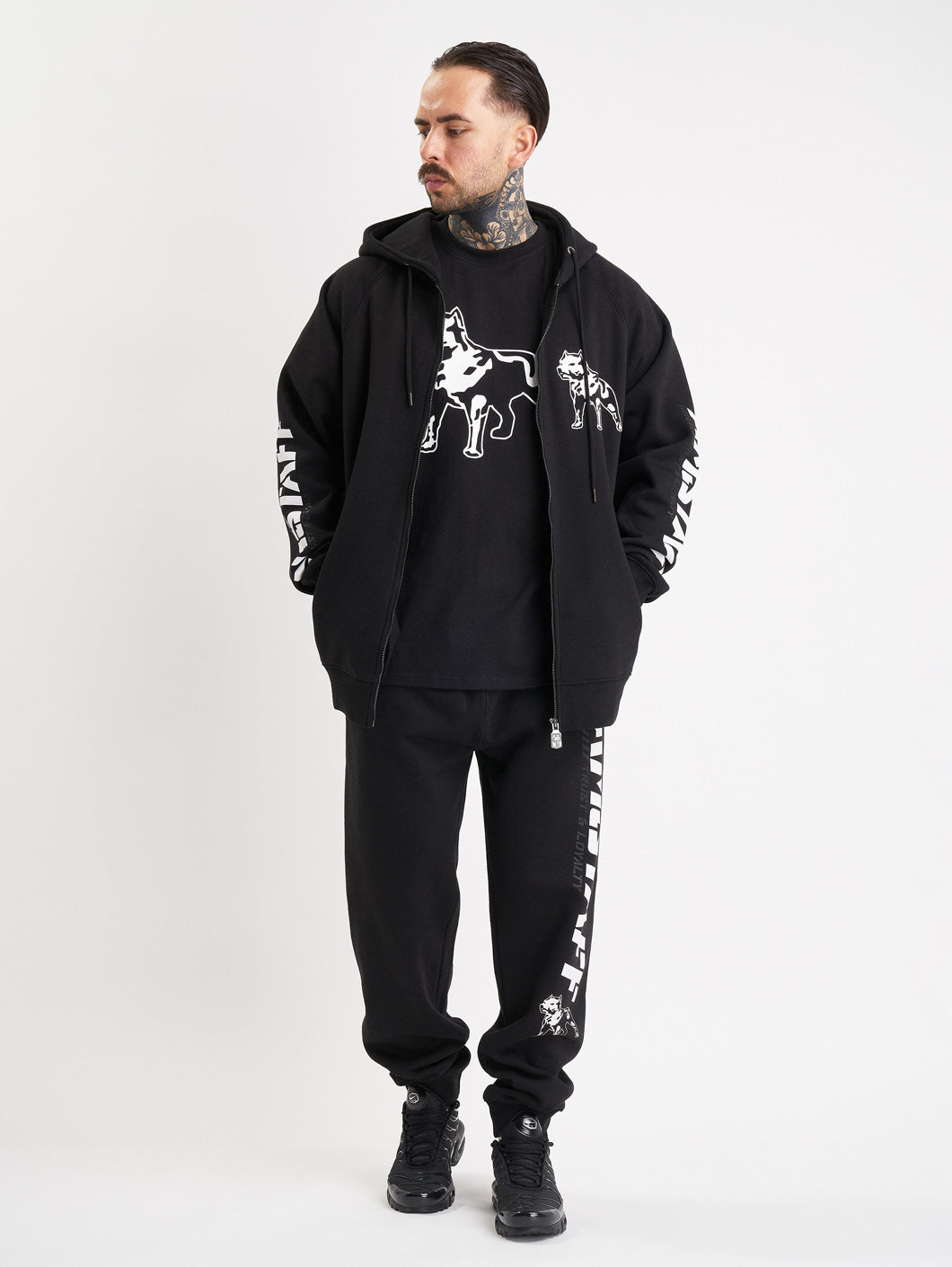 Amstaff Logo 2.0 Ziphoodie Black White