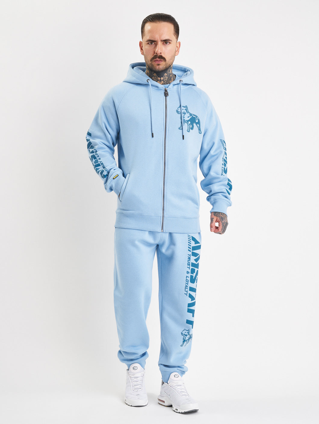 Amstaff Logo 2.0 Ziphoodie Horizon Double Blue