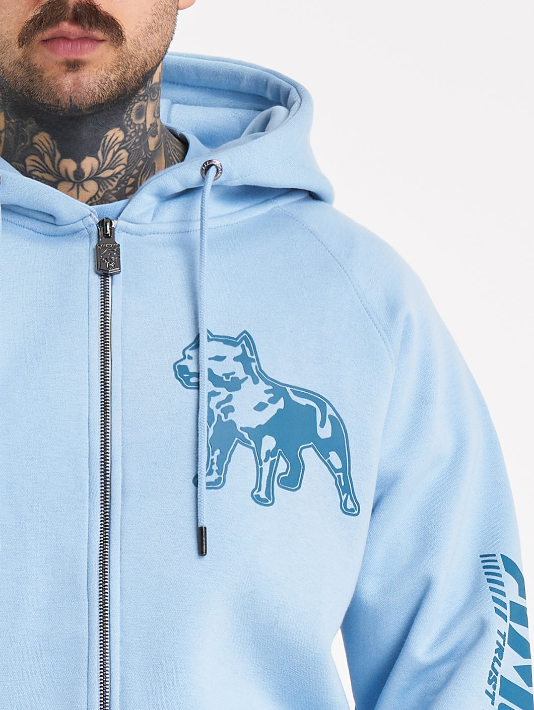 Amstaff Logo 2.0 Ziphoodie Horizon Double Blue - Amstaff Wear