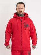 Amstaff Logo 2.0 Ziphoodie Red Black - Amstaff Wear