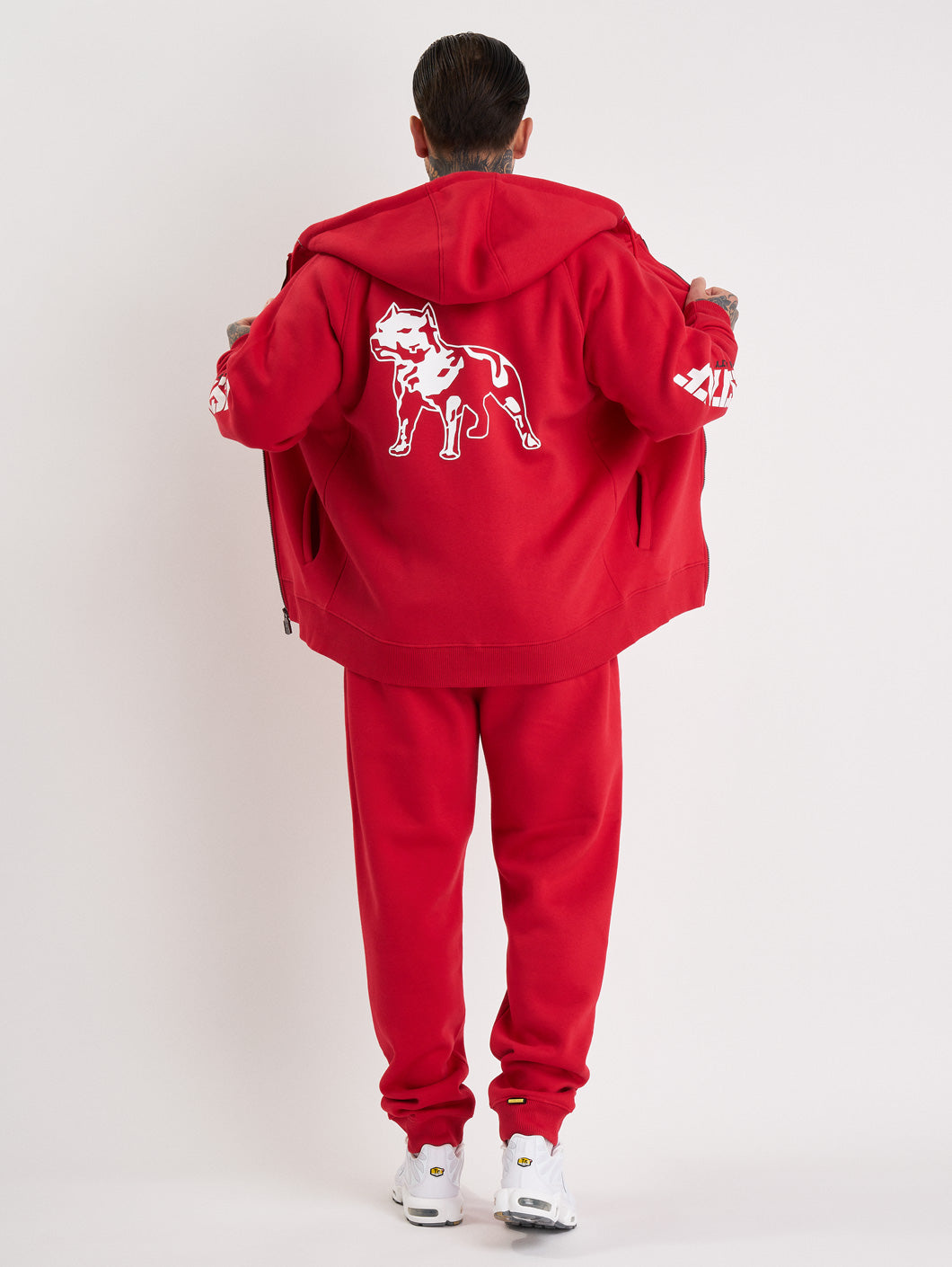 Amstaff Logo 2.0 Ziphoodie Red White - Amstaff Wear