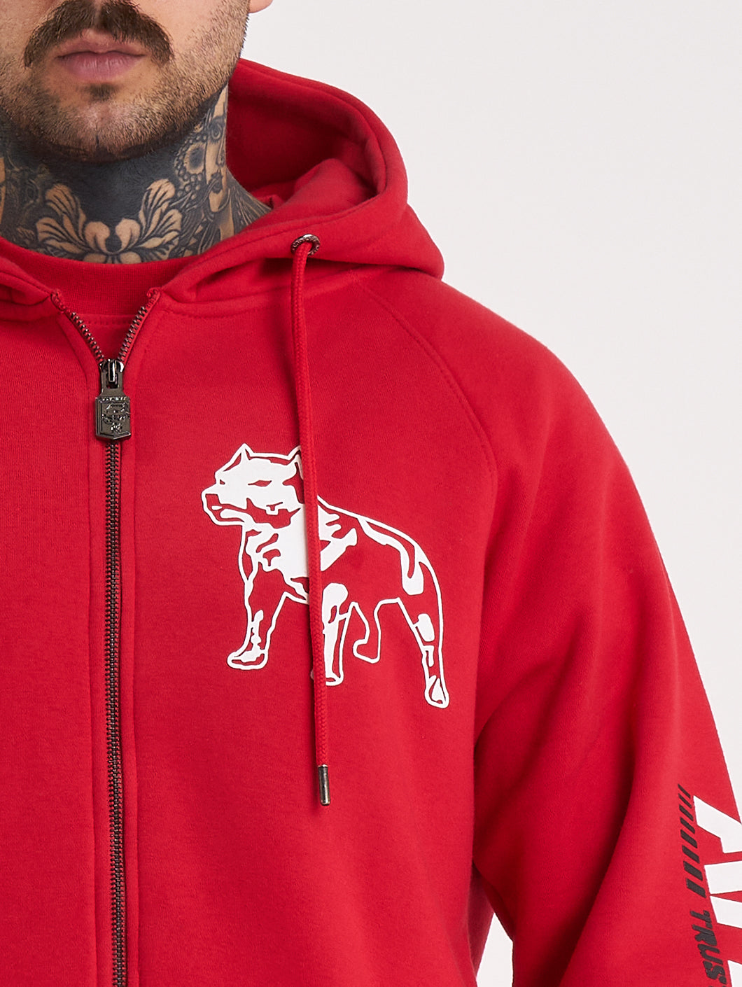 Amstaff Logo 2.0 Ziphoodie Red White