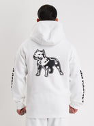 Amstaff Logo 2.0 Ziphoodie White Black - Amstaff Wear
