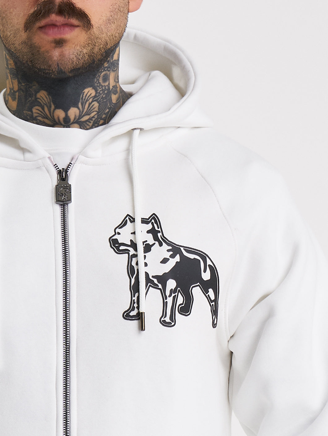 Amstaff Logo 2.0 Ziphoodie White Black