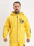 Amstaff Logo 2.0 Ziphoodie Yellow Black - Amstaff Wear