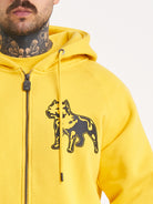 Amstaff Logo 2.0 Ziphoodie Yellow Black - Amstaff Wear