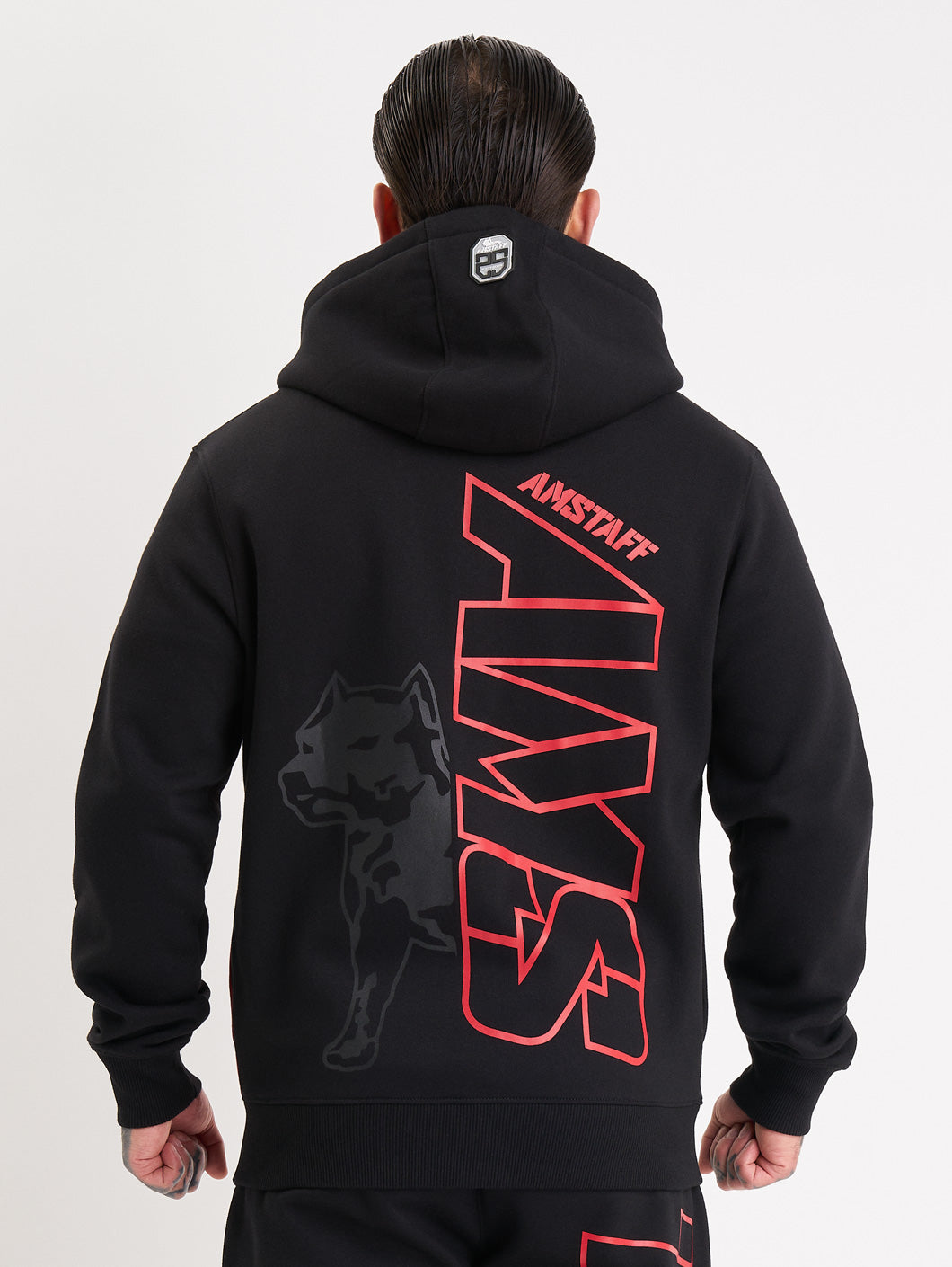 Amstaff Mavor Ziphoodie Black Red