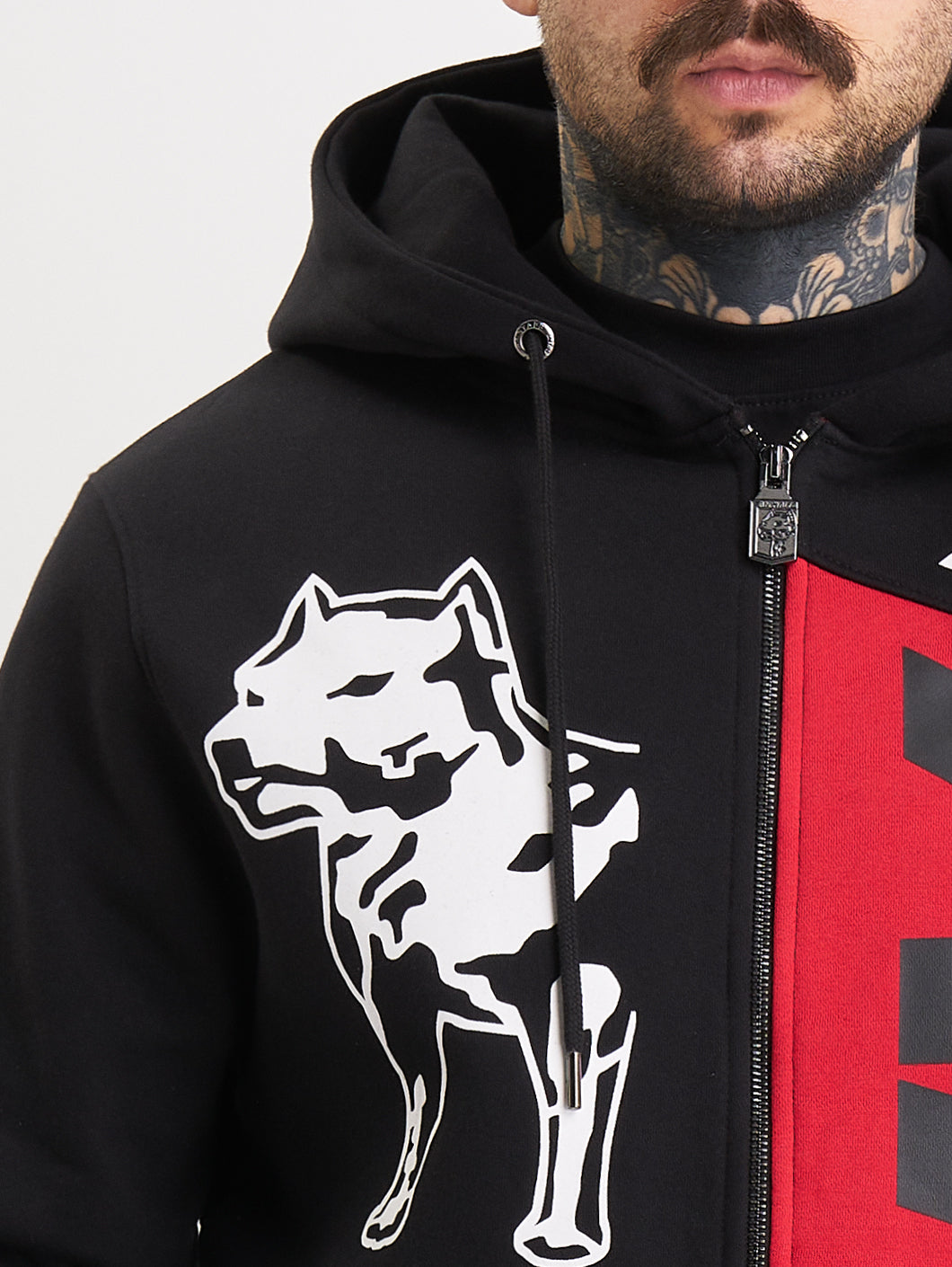 Amstaff Mavor Ziphoodie Black Red