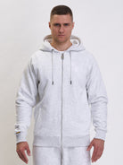 Amstaff Logo 2.0 Ziphoodie Light Grey - Amstaff Wear