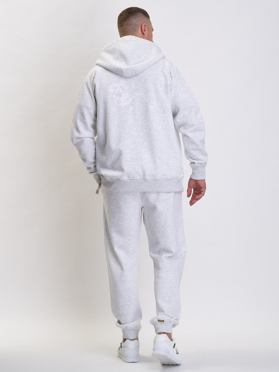 Amstaff Logo 2.0 Ziphoodie Light Grey - Amstaff Wear