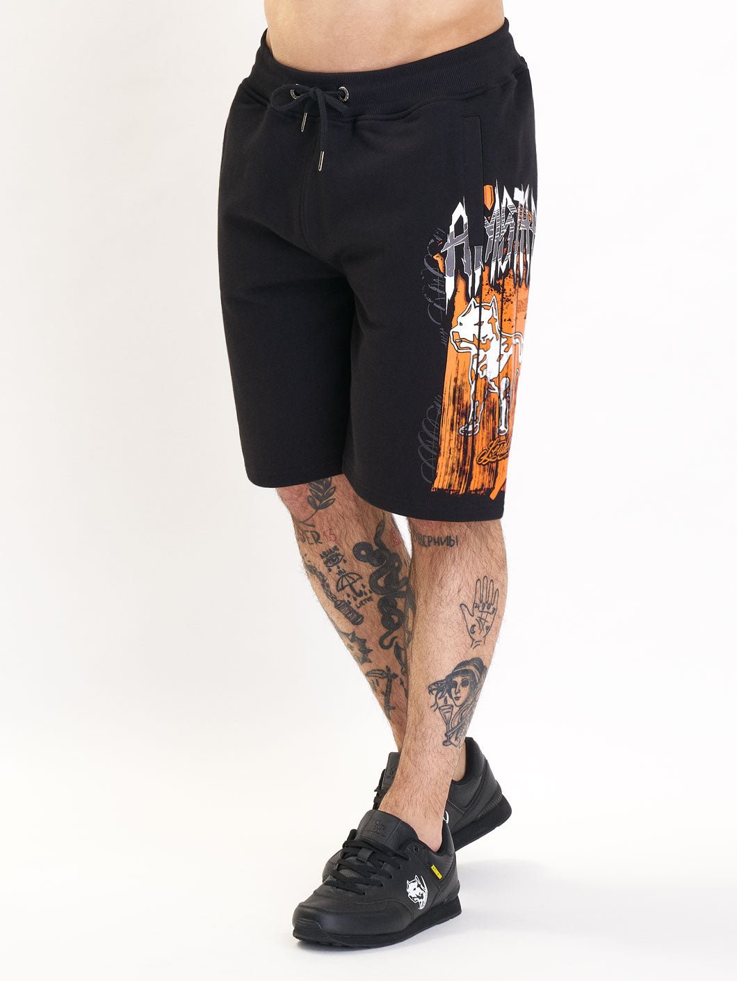 Amstaff Bloxic Sweatshorts Black Orange - 4