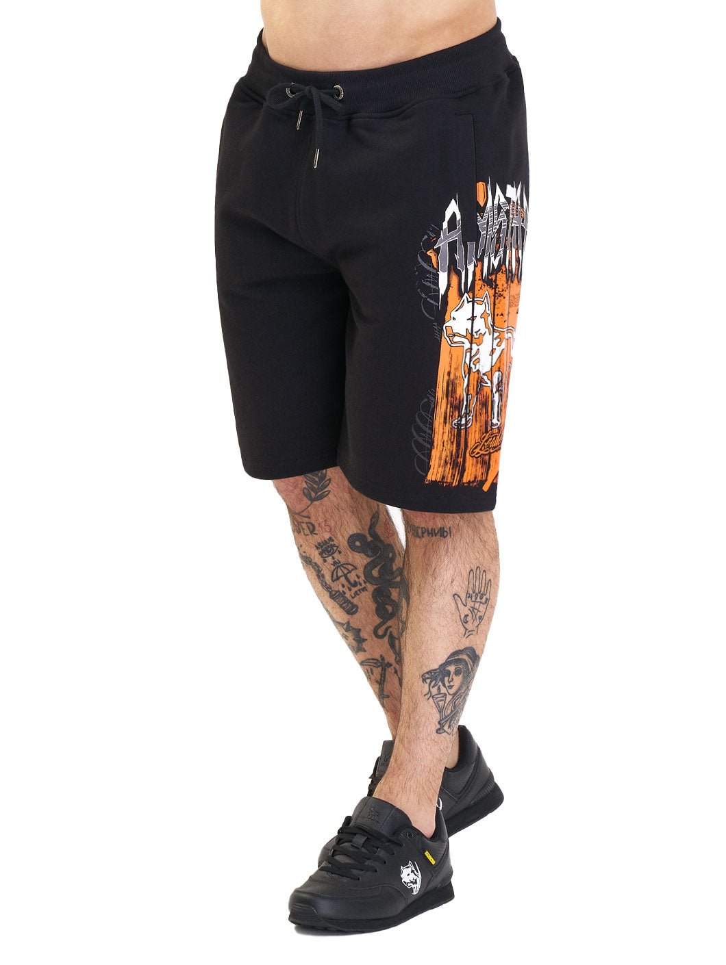 Amstaff Bloxic Sweatshorts Black Orange - 0