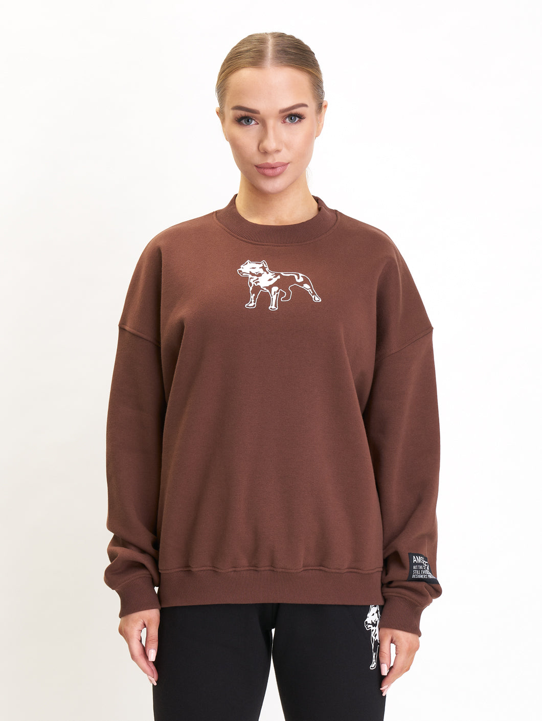 Amstaff Woman Basic Oversize Sweatshirt Brown - Amstaff Wear