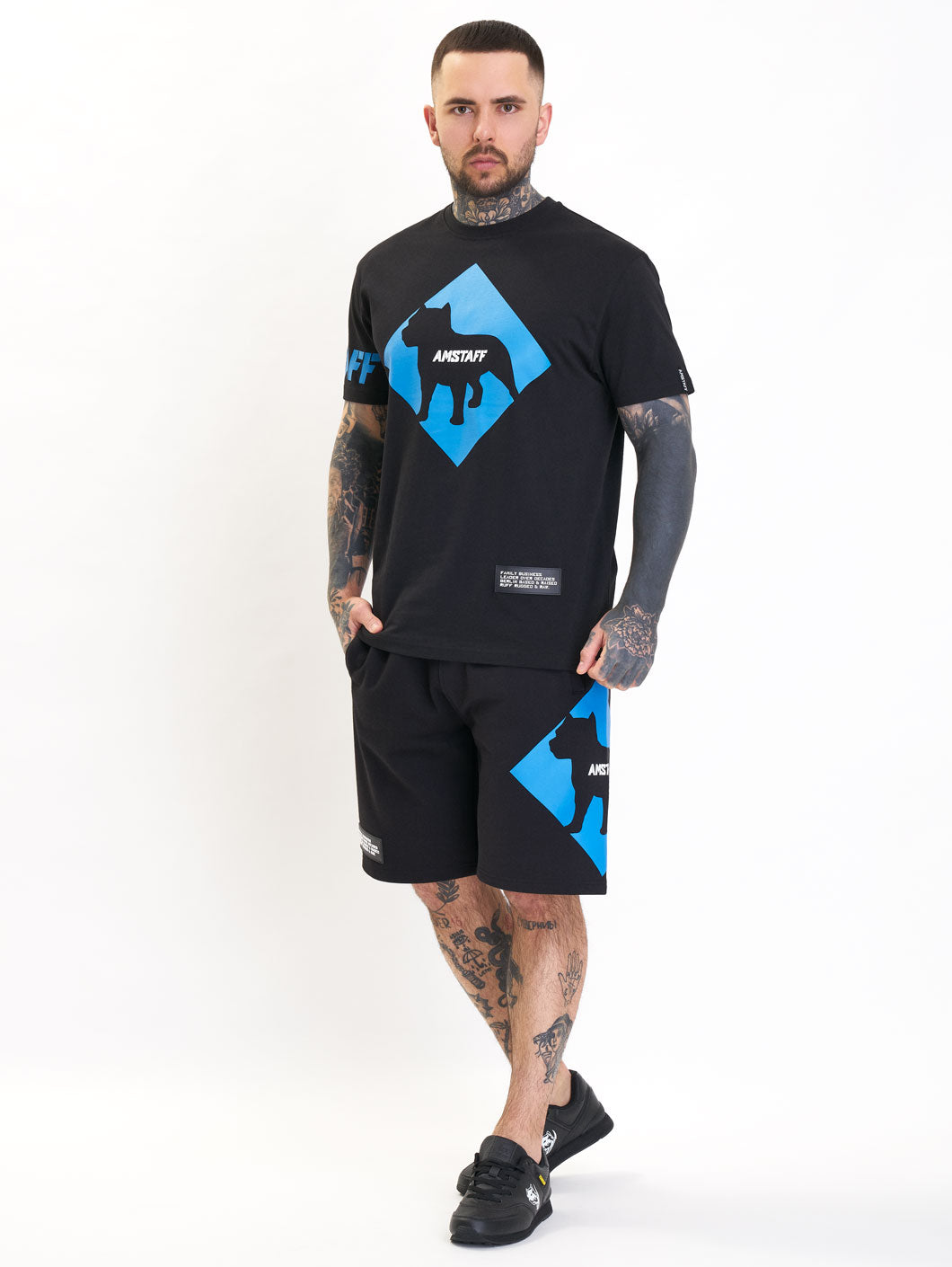 Amstaff Baist Sweatshorts Black Blue - Amstaff Wear
