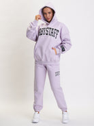 babystaff college oversize hoodie lavender - 3