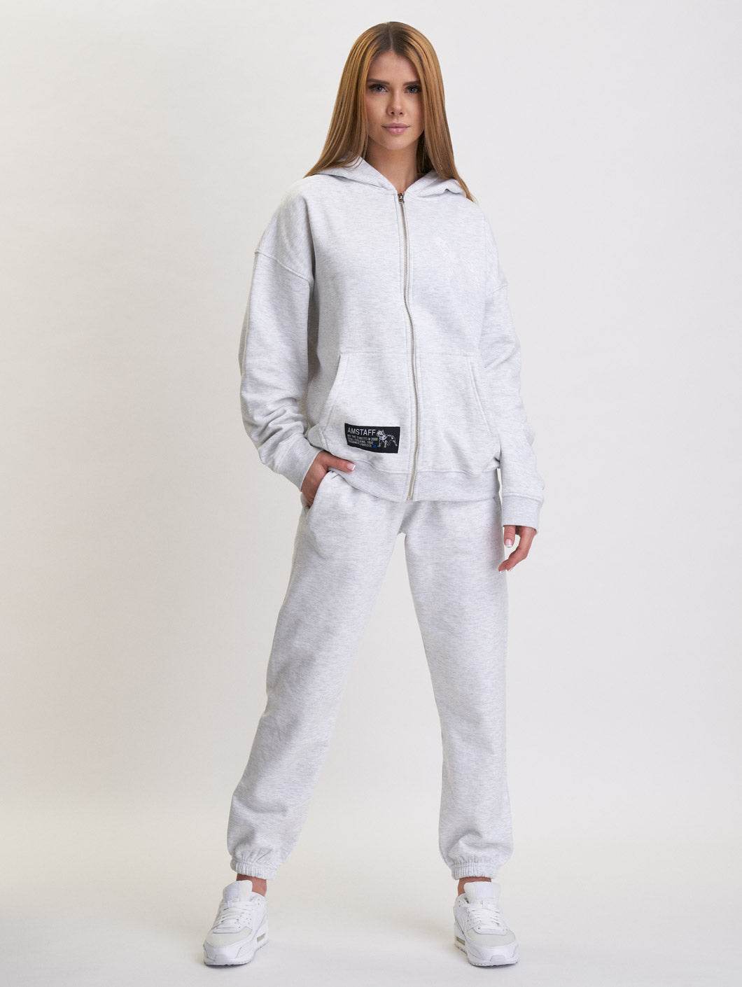 Amstaff Woman Basic Ziphoodie Grey - Amstaff Wear