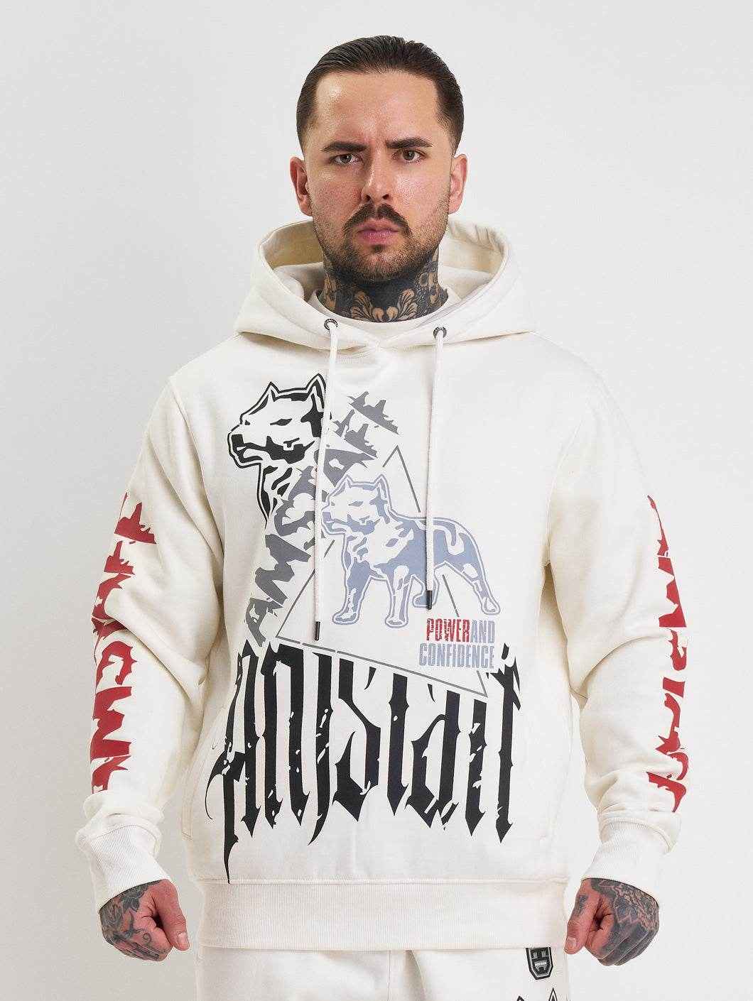Amstaff Cyrak Hoodie White - Amstaff Wear