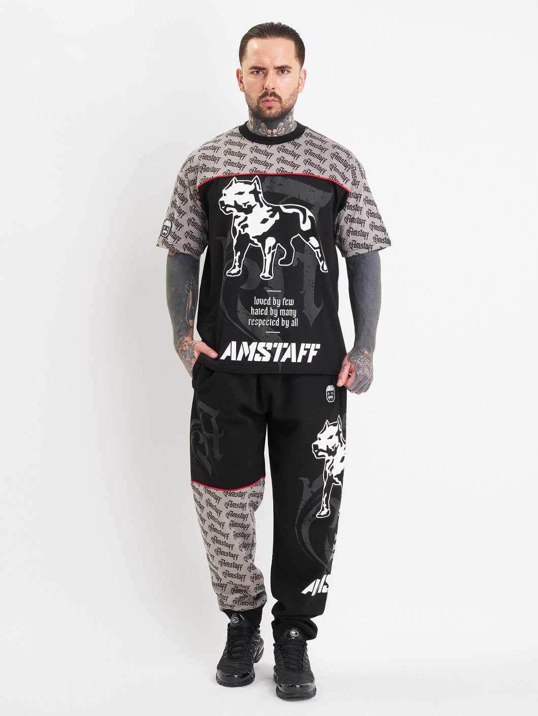 Amstaff Varek T-Shirt Black Grey - Amstaff Wear