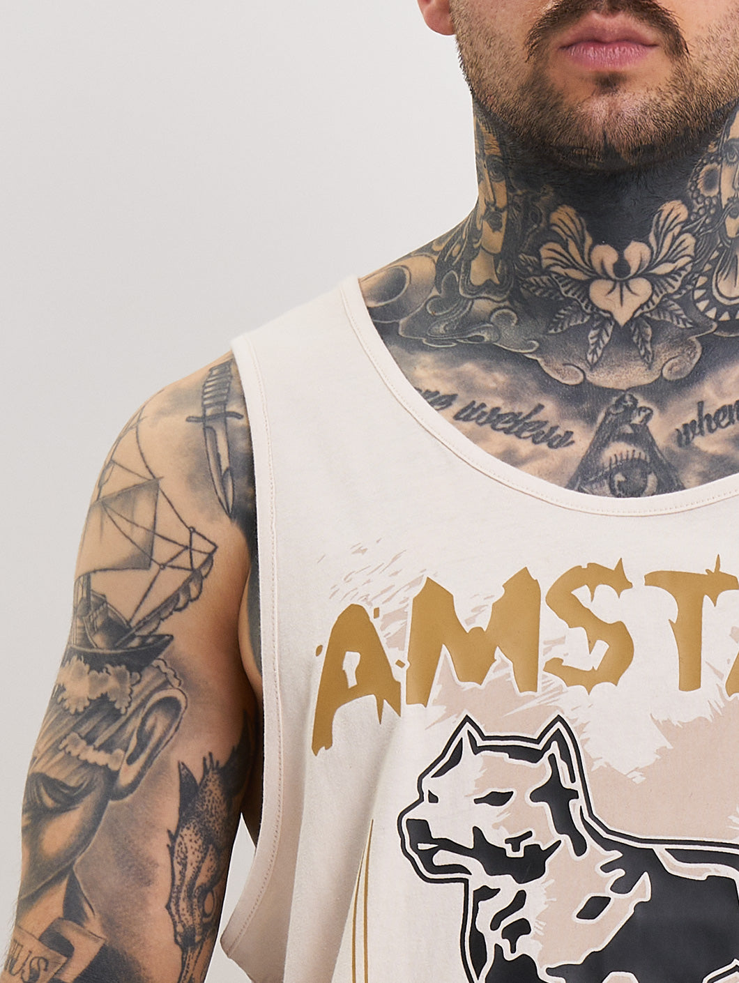 Amstaff Kaldar Tanktop Creamwood - Amstaff Wear