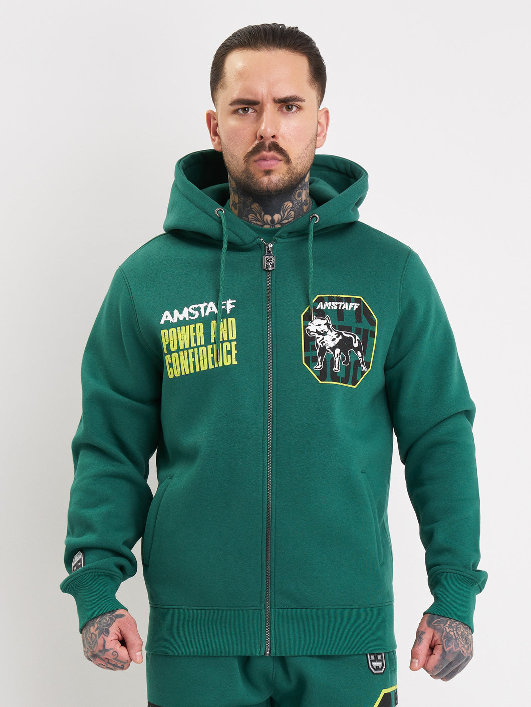 Amstaff Solinor Ziphoodie Green - Amstaff Wear