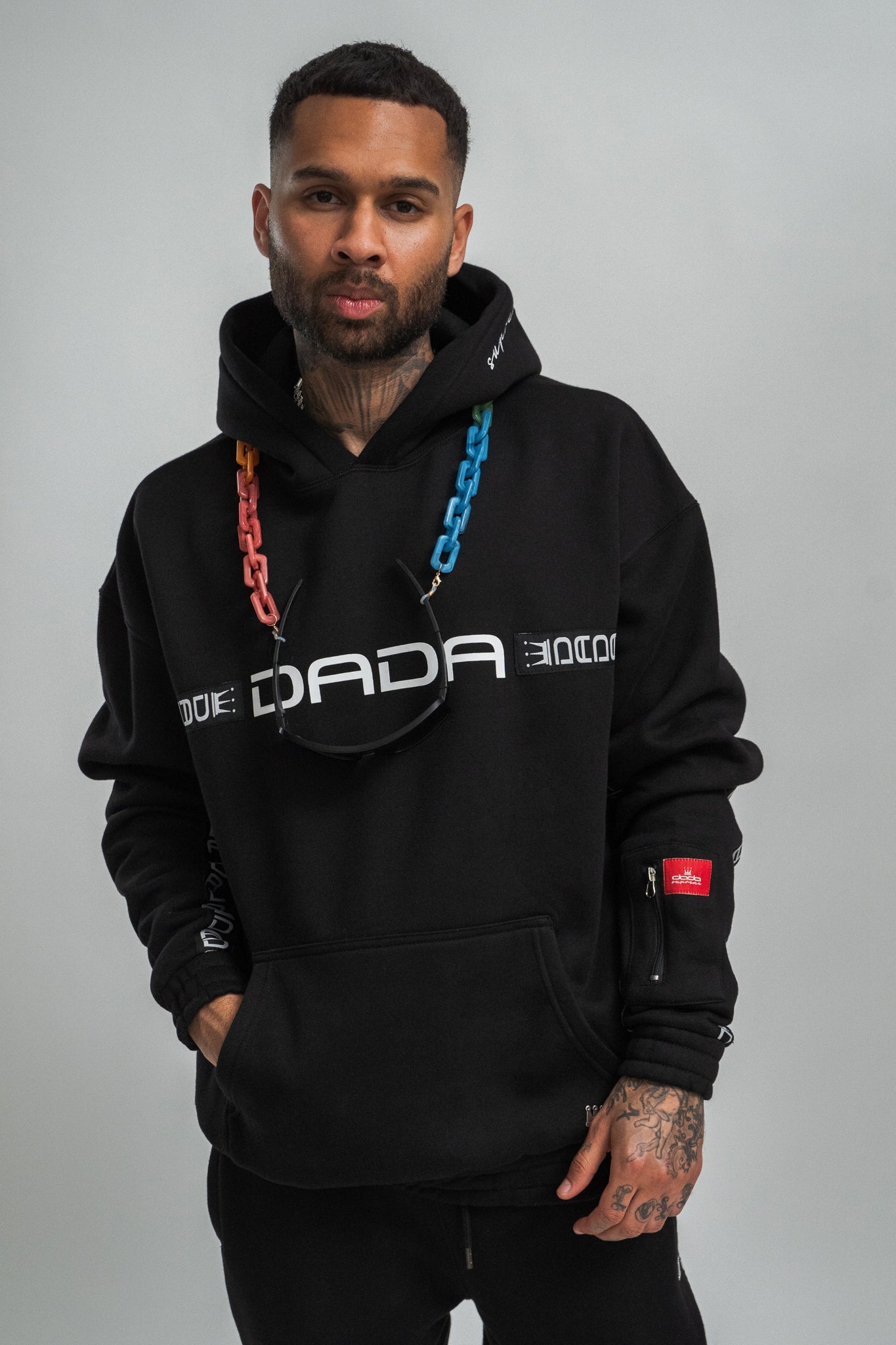 dada supreme taping hoodie black - 0