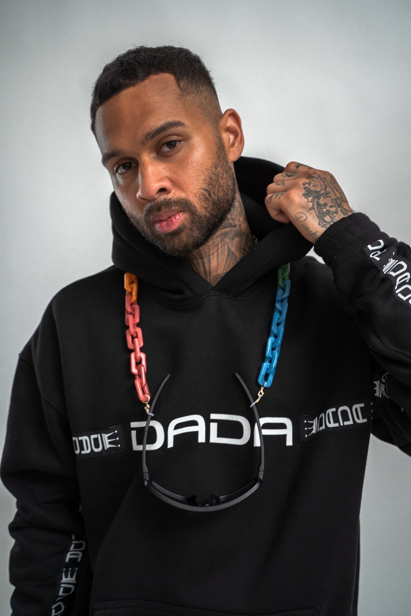 dada supreme taping hoodie black - 1
