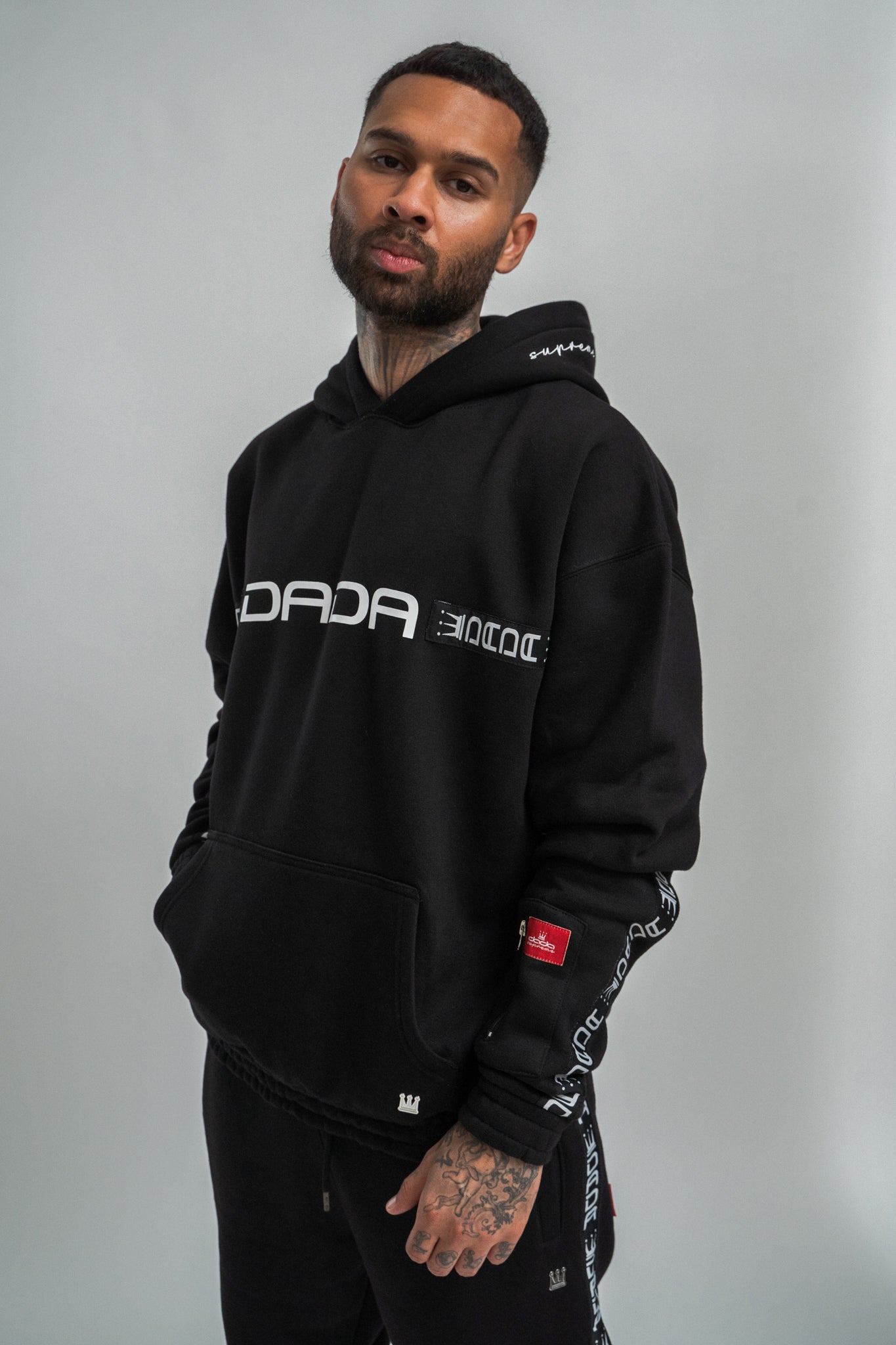 dada supreme taping hoodie black - 2