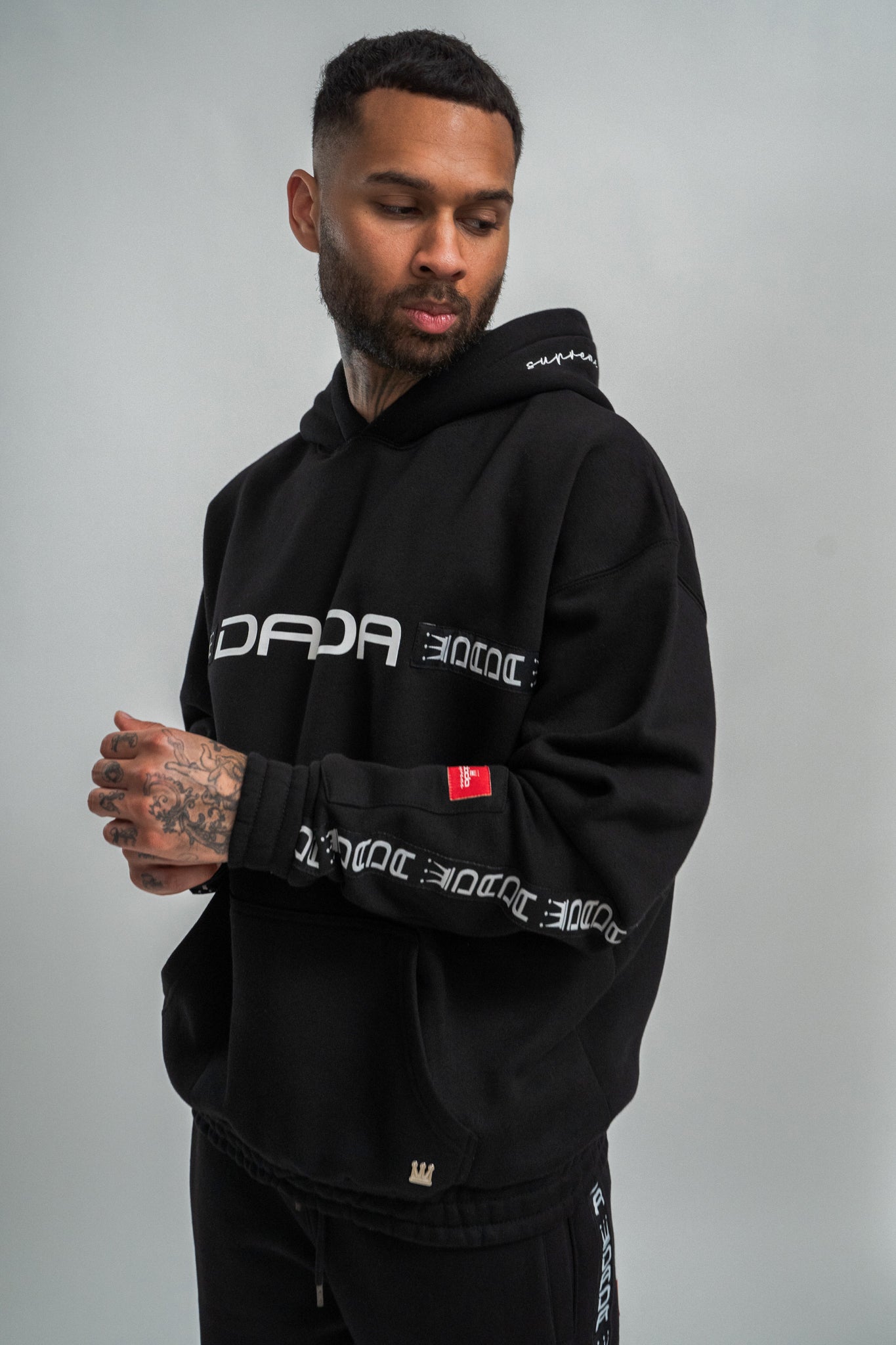 dada supreme taping hoodie black - 2