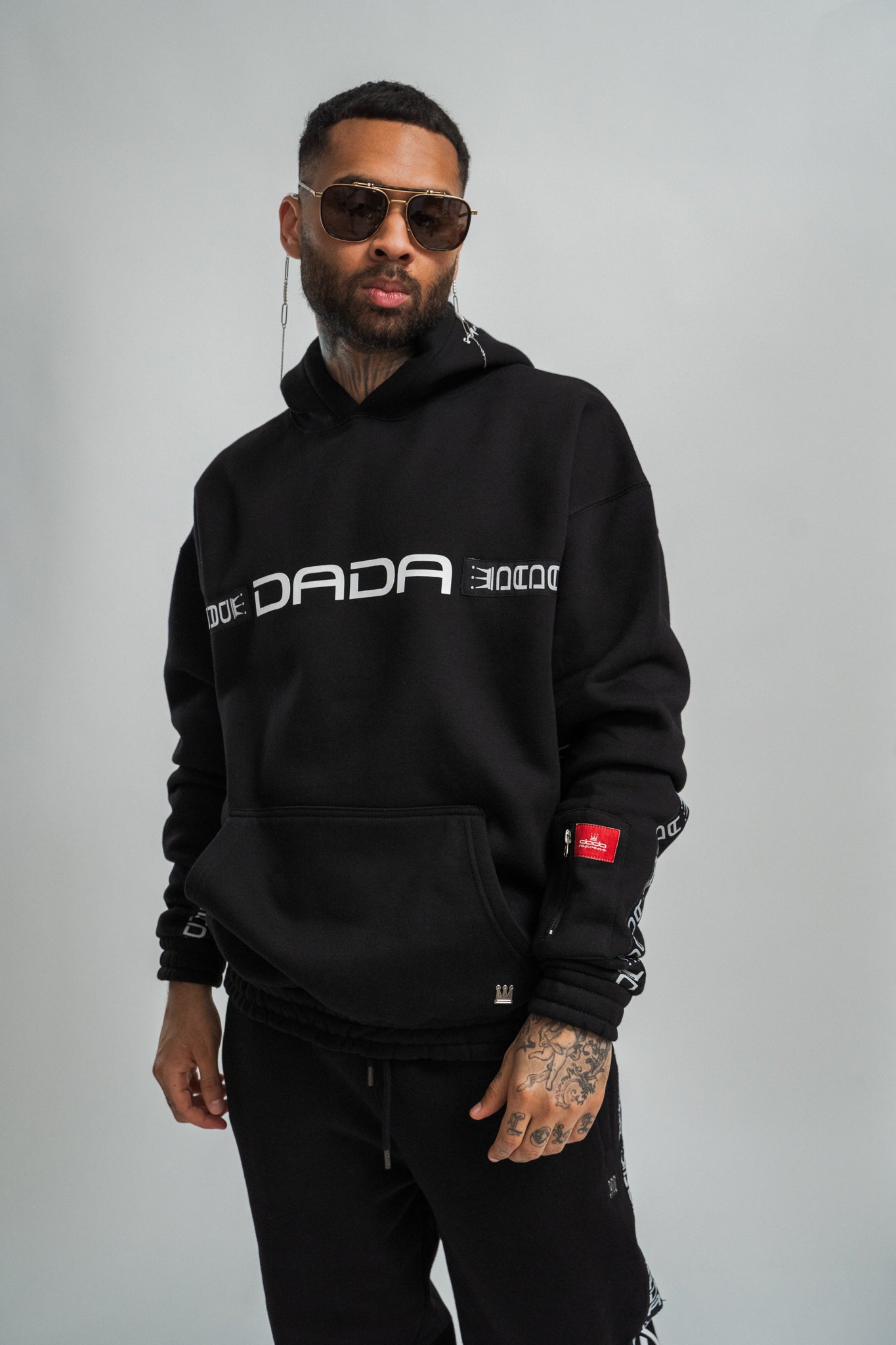 dada supreme taping hoodie black - 7
