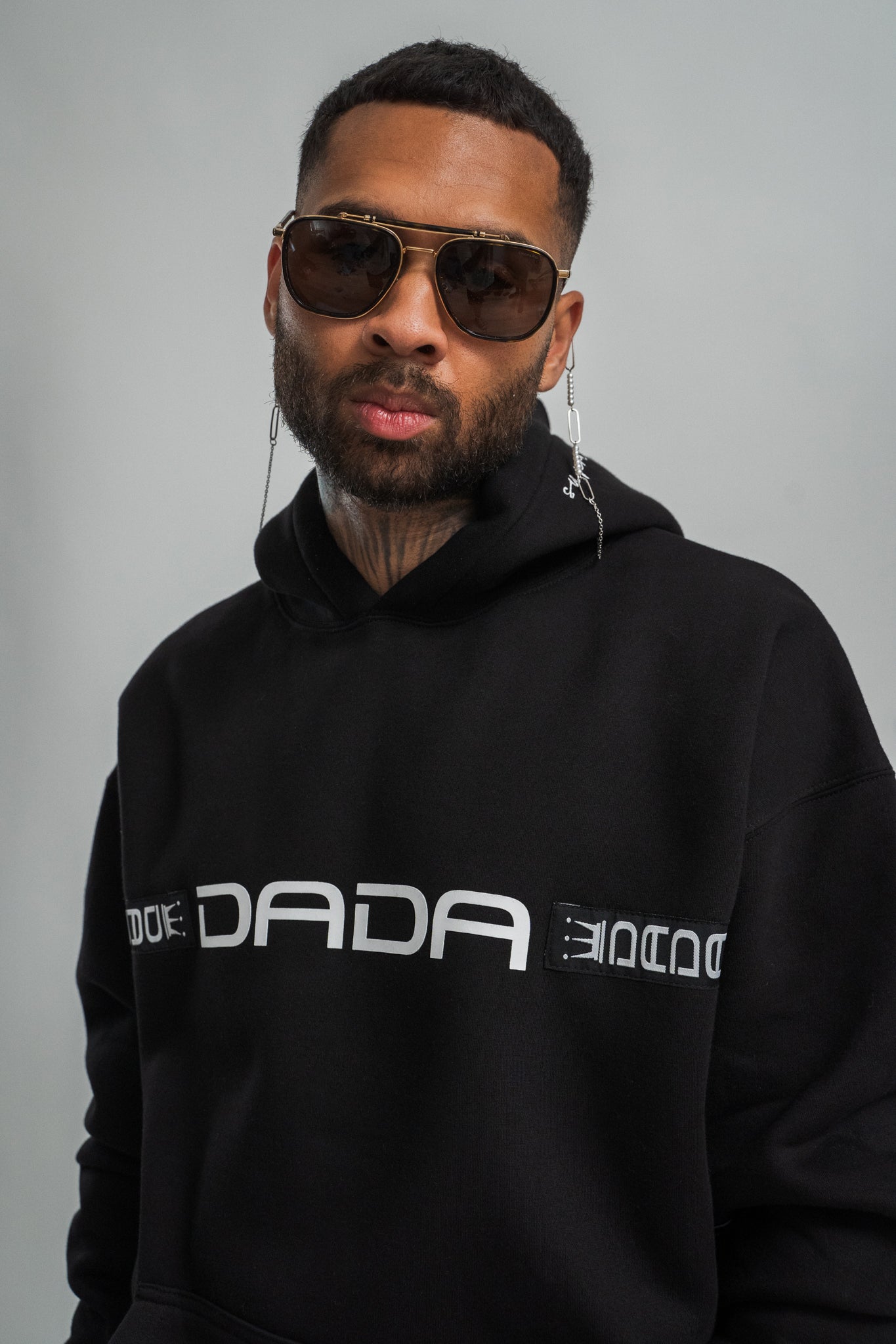 dada supreme taping hoodie black - 8